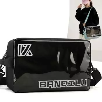 Сумка через плечо мужская сухая и влажная раздельная спортивная фитнес-сумка женская ПВХ многофункциональная сумка через плечо чёрный