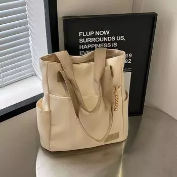 Сумка через плечо Мужская сумка-портфель большой вместимости Японская холщовая сумка Студенческий дорожный рюкзак Женская повседневная сумка-мессенджер чёрный