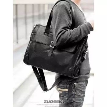 Сумка через плечо Мужская сумка Сумка через плечо Сумка в стиле ретро Рюкзак Повседневная дорожная сумка Черная длина 40 см ширина 10,5 см высота 29 см чёрный