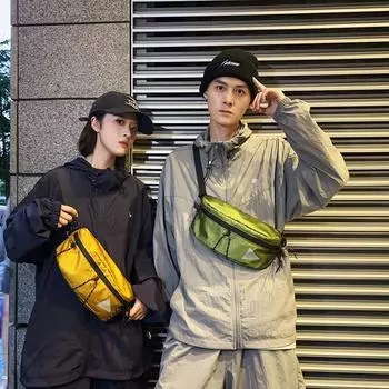 Сумка через плечо мужская светоотражающая сумка для мобильного телефона на открытом воздухе нейлоновая поясная сумка зелёный