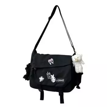 Сумка через плечо мужская в японском стиле, рабочая одежда в стиле ретро, сумка через плечо для девочек, студенческая сумка через плечо One Size чёрный