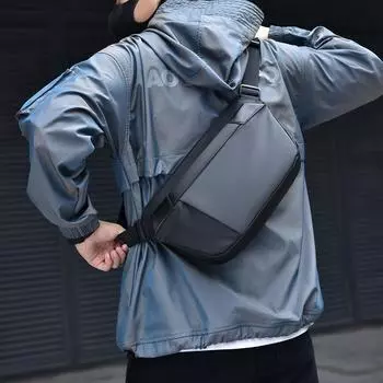 Сумка через плечо Мужская водонепроницаемая нагрудная сумка Модная сумка через плечо чёрный