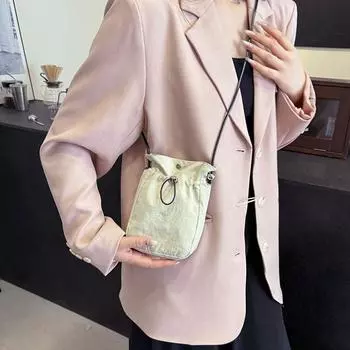 Сумка через плечо, нейлоновая сумка на плечо, сумка для мобильного телефона в корейском стиле, симпатичная холщовая сумка на шнурке для путешествий хаки