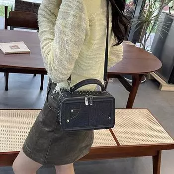 Сумка через плечо Niche Design, женская, новинка 2024 года, модная сумка-мессенджер, небольшая квадратная сумка высокого класса светло-синий