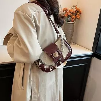 Сумка через плечо Niche, женская, новинка 2024 года, контрастного цвета, сумка через плечо для поездок на работу, иностранный стиль, универсальная сумка-мессенджер красный