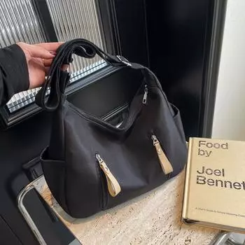 Сумка через плечо, новая однотонная холщовая сумка для пельменей в корейском стиле, повседневная, вместительная, универсальная сумка через плечо