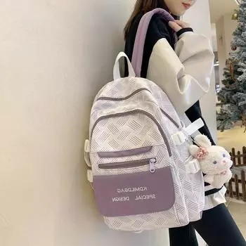 Сумка через плечо, новинка 2023 года, милый маленький свежий модный студенческий школьный рюкзак, большой вместительный рюкзак синий