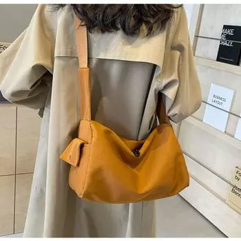 Сумка через плечо, парусиновая сумка в стиле ретро, женская сумка, новая нейтральная сумка через плечо в западном стиле, мягкая и повседневная сумка-подушка большой вместимости