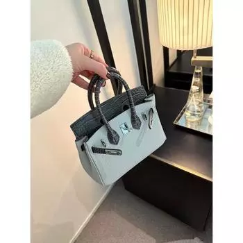 Сумка через плечо Platinum Bag Touch Mini, женская, высококачественная, с верхним слоем из крокодиловой кожи, универсальная, модная, для поездок на работу 20x11x15cm серый