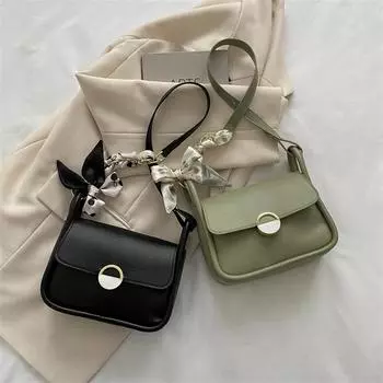 Сумка через плечо под мышкой, универсальная, маленькая, свежая, женская сумка, нишевая, легкая, роскошная, шелковая, шарфовая, женская, 2024, новая сумка-мессенджер чёрный