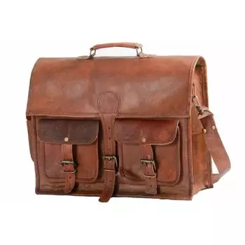 Сумка Через Плечо Портфель Ручной Работы Кожаный Винтаж Английский Коричневый 14 x 18 x 5 in коричневый