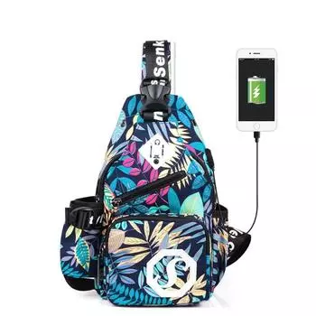 Сумка через плечо, повседневная многофункциональная мужская нагрудная сумка из ткани Оксфорд, сумка через плечо 33CM x 18CM x 9CM