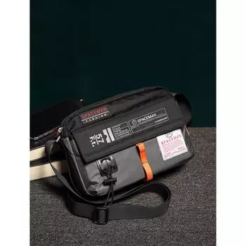 Сумка через плечо Повседневная мужская сумка из ткани Оксфорд, легкая трендовая сумка через плечо, длина 27 см, высота 18 см, ширина 7 см серый