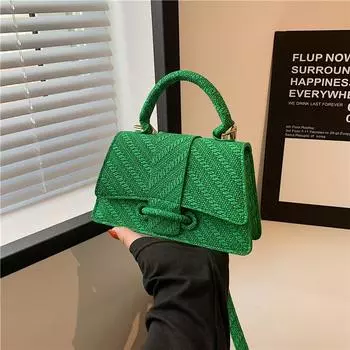 Сумка через плечо простая сумка-мессенджер тренд 2024 лето новая сумка темперамент тренд женская мода ретро маленькая квадратная женская зелёный