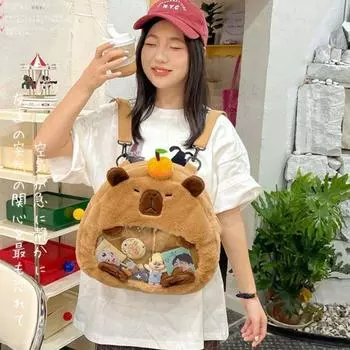 Сумка через плечо Прозрачная кукольная сумка Кошелек Аниме Рюкзак Забавная Капибара Itabag Женщины Capybara