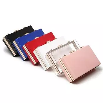 Сумка через плечо прозрачная квадратная твердая акриловая многоцелевая сумка-мессенджер для отдыха на природе оранжевый