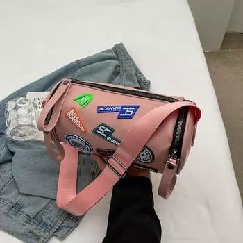 Сумка через плечо PU женская сумка сумка-ведро значок сумка-цилиндр сумка через плечо сумка