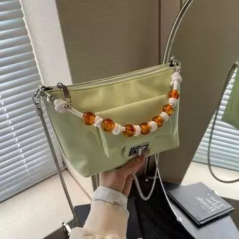 Сумка через плечо ярких цветов, маленькая сумка через плечо, украшенная бисером чёрный