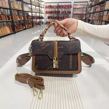 Сумка через плечо ретро маленькая квадратная сумка сумочка с шелковым шарфом текстура сумка через плечо классическая сумка через плечо 21*7*14