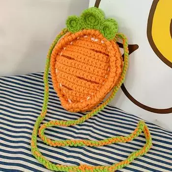 Сумка через плечо ручной вязки, симпатичная мини-сумка Kawaii, вязаные вручную сумки крючком оранжевый