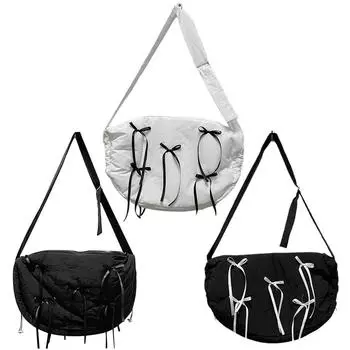 Сумка через плечо с бантом, мягкая сумка-мессенджер, большая вместительная сумка-саквояж с облаком, легкий регулируемый ремень для путешествий на открытом воздухе Style 3