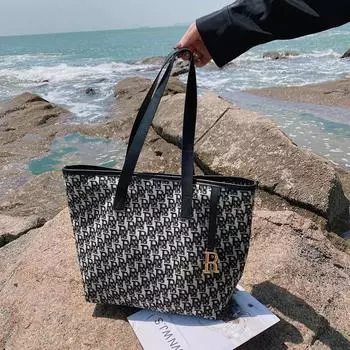 Сумка через плечо с буквами для отдыха в стиле колледжа, женский рюкзак, простая корейская версия, большая вместимость, для путешествий, прилив, цельный, для волос светло-серый