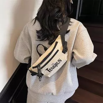 Сумка через плечо с буквенным принтом, мужская сумка на плечо, нагрудная сумка, поясная сумка для пары бежевый