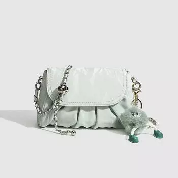 Сумка через плечо с цепочкой и текстурой для женщин, модная универсальная маленькая сумка для мобильного телефона, мягкая кожаная летняя сумка-облако