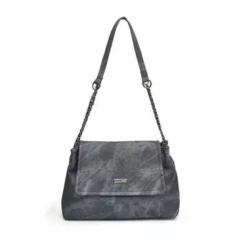 Сумка через плечо с цепочкой, простая и универсальная, подходит для поездок на работу и обратно. чёрный