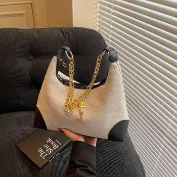 Сумка через плечо с цепочкой в стиле ретро, женская, летняя, 2025 года, новая, универсальная, сумка через плечо, женская