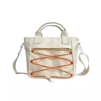 Сумка через плечо с цветными блоками, студенческая сумка для занятий, женская вместительная сумка-тоут для бежевый