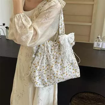 Сумка через плечо с цветочным принтом, женская, большая вместимость, сумка через плечо для поездок на работу чёрный