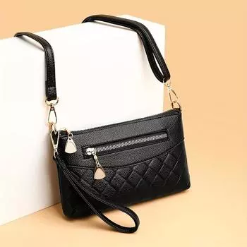 Сумка через плечо с цветочным принтом, женский кошелек-клатч на молнии, модные сумки через плечо для повседневного использования 22*12*2.5cm чёрный