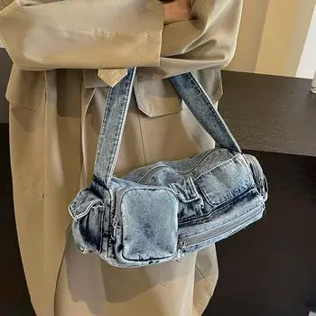 Сумка через плечо с двойными карманами новые сумки через плечо маленькие сумки зимний тренд модный дизайн