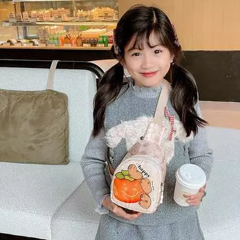 Сумка через плечо с изображением капибары из мультфильма, симпатичная модная сумка на груди, многофункциональная сумка для хранения, кавайная детская сумка для отдыха через плечо, подарки розовый