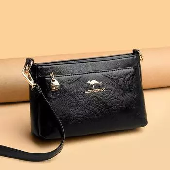 Сумка через плечо с китайским тиснением, маленькая квадратная сумка для матери чёрный