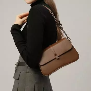 Сумка через плечо с клапаном для женщин, однотонная повседневная сумка через плечо