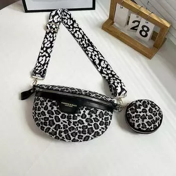 Сумка через плечо с леопардовым принтом для женщин, повседневная сумка на грудь, новая сумка из искусственной кожи