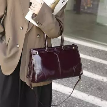 Сумка через плечо с масляным воском, винтажная, на одно плечо, косая, с широкими плечами, для поездок на работу и велоспорта бордовый