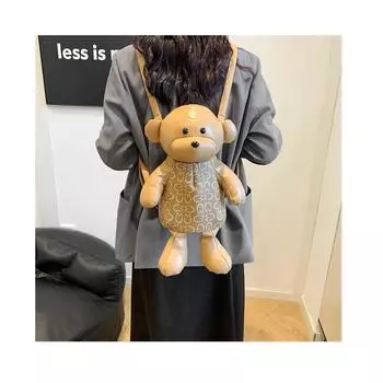 Сумка через плечо с милым рисунком панды 23*16*40CM коричневый