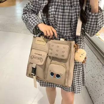 Сумка через плечо с мультяшным принтом, женская сумка через плечо, сумка-мессенджер, студенческая сумка для книг чёрный