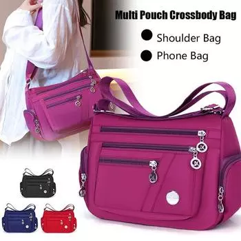 Сумка через плечо с несколькими карманами на молнии Niche Design, маленькая сумка для телефона, повседневная сумка на плечо, сумка для хранения