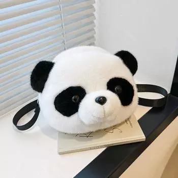 Сумка через плечо с пандой для девочек, милая плюшевая сумка для телефона, детская сумка на плечо с героями мультфильмов хаки