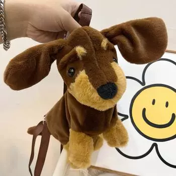 «Сумка через плечо с плюшевой игрушкой-щенком таксы — новая стильная сумка с милым мультяшным принтом» 30cm