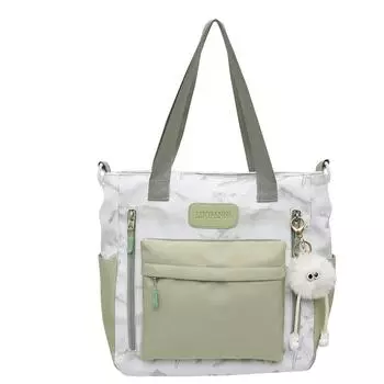 Сумка через плечо с принтом Большая вместимость Студенческая сумка через плечо Цветная блоковая кампусная сумка чёрный