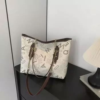 Сумка через плечо с принтом, тренд 2024 года, новая ретро-сумка большой вместимости для поездок на работу, повседневная универсальная сумка-тоут