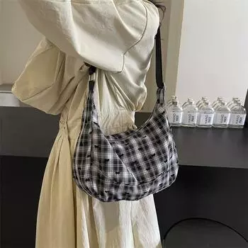 Сумка через плечо с принтом в горошек и бантом, женская сумка для поездок на работу, сумка для студентов и студентов