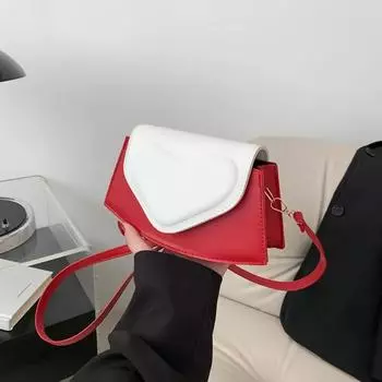 Сумка через плечо с прочной строчкой для женщин, квадратный карман, внутренние карманы на молнии, модная