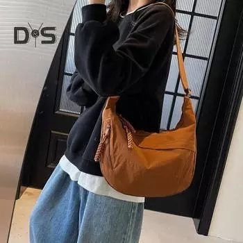 Сумка через плечо с регулируемым ремнем, застежка-молния, сумка-слинг в форме дуплинга с 2 внешними карманами и отделениями для ноутбука, холщовая сумка для путешествий, школы чёрный