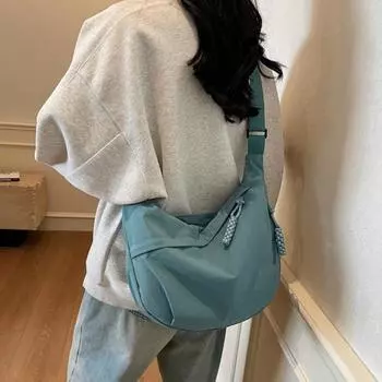 Сумка через плечо с регулируемым ремнем, застежкой-молнией, сумка-слинг в форме дуплинга с 2 внешними карманами и отделениями для ноутбука, холщовая сумка для путешествий чёрный